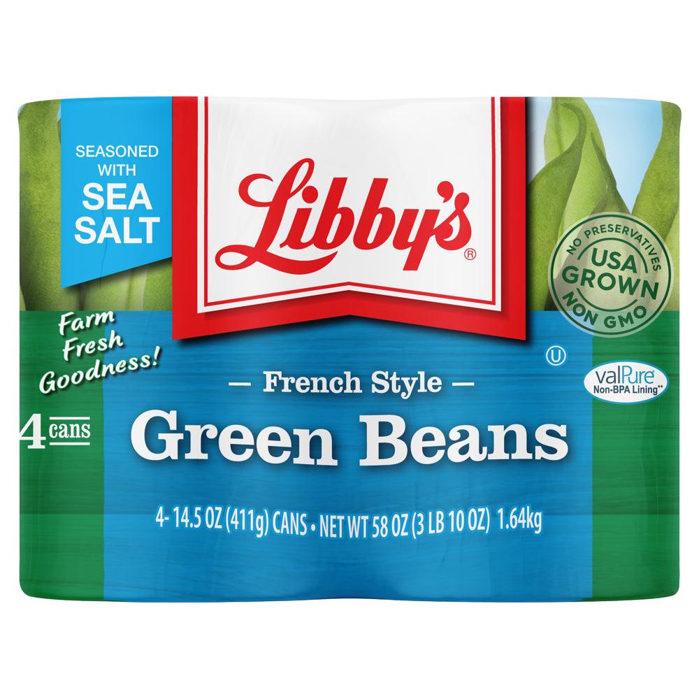 (4 Cans) Libby'S French Style Green Beans, Canned Vegetables, 14.5 Oz