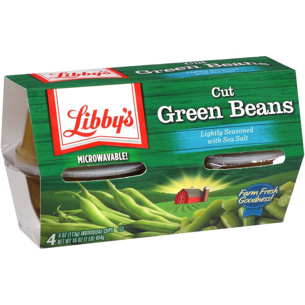 (4 Count) Libby'S Cut Green Beans, Canned Vegetables, 4 Oz