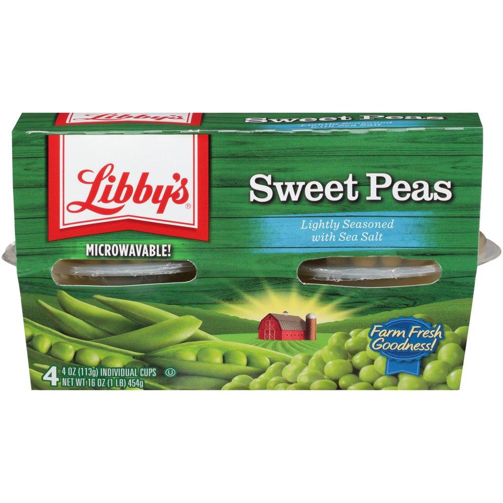 (4 Count) Libby'S Sweet Peas, 4 Oz Cups