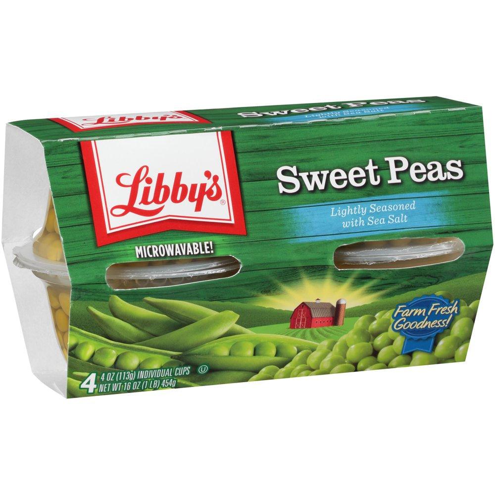 (4 Count) Libby'S Sweet Peas, 4 Oz Cups