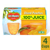 (4 Cups) Del Monte Diced Peaches Fruit Cup Snacks, 100% Juice, 4 Oz