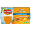 (4 Cups) Del Monte Diced Peaches Fruit Cups, No Sugar Added, 3.75 Oz