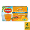 (4 Cups) Del Monte Diced Peaches Fruit Cups, No Sugar Added, 3.75 Oz