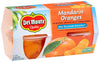 (4 Cups) Del Monte Mandarin Oranges Fruit Cups, No Sugar Added, 4 Oz