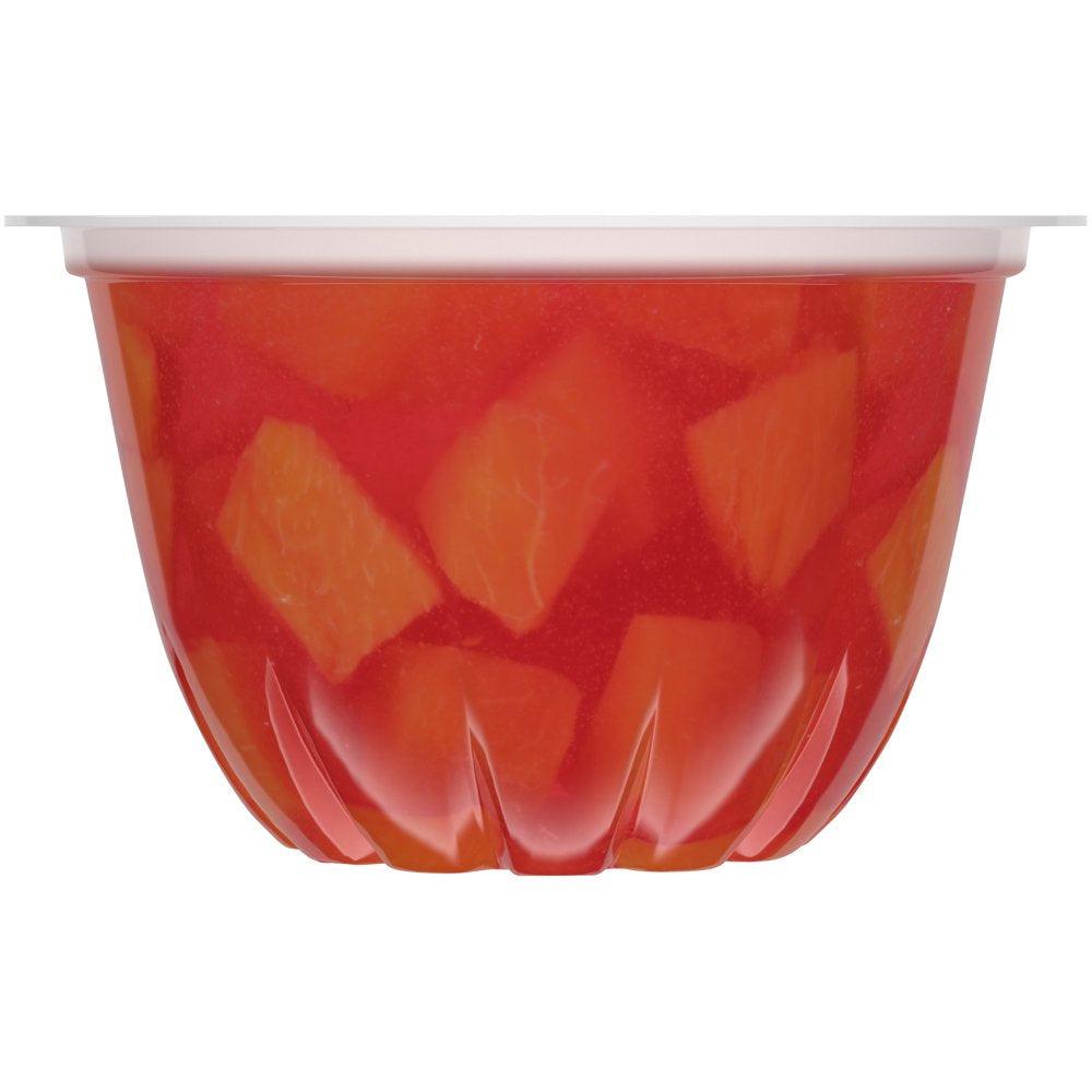 (4 Cups) Dole Fruit Bowls Diced Peaches in Strawberry Gel, 4.3 Oz