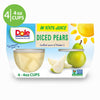 (4 Cups) Dole Fruit Bowls Diced Pears in 100% Fruit Juice, 4 Oz