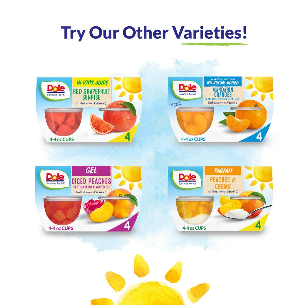 (4 Cups) Dole Fruit Bowls Mandarin Oranges in 100% Fruit Juice, 4 Oz