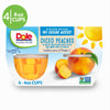 (4 Cups) Dole Fruit Bowls No Sugar Added Yellow Cling Diced Peaches in Water, 4 Oz