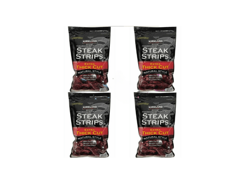 4 X Kirkland Premium Cut Steak Strips Dried Beef Jerky Extra Thick Cut 12Oz Each - dealwake