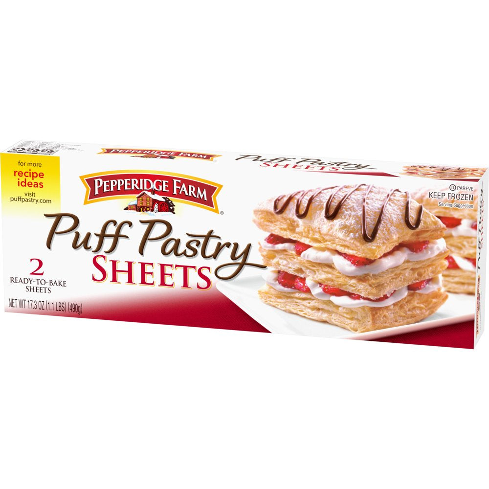 Pepperidge Farm Puff Pastry Frozen Pastry Dough Sheets, 2-Count, 17.3 Oz. Box