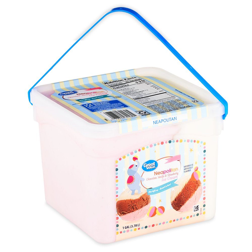 Great Value Neapolitan Ice Cream, 128 Fl Oz