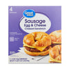 Great Value Croissant Sandwiches Sausage Egg and Cheese, 4.4 Oz Size, 4 Count (Frozen)