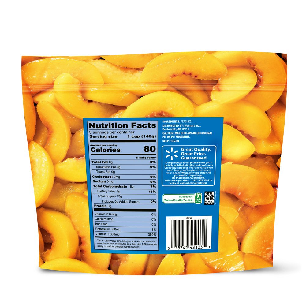 Great Value Frozen Sliced Peaches, 16 Oz