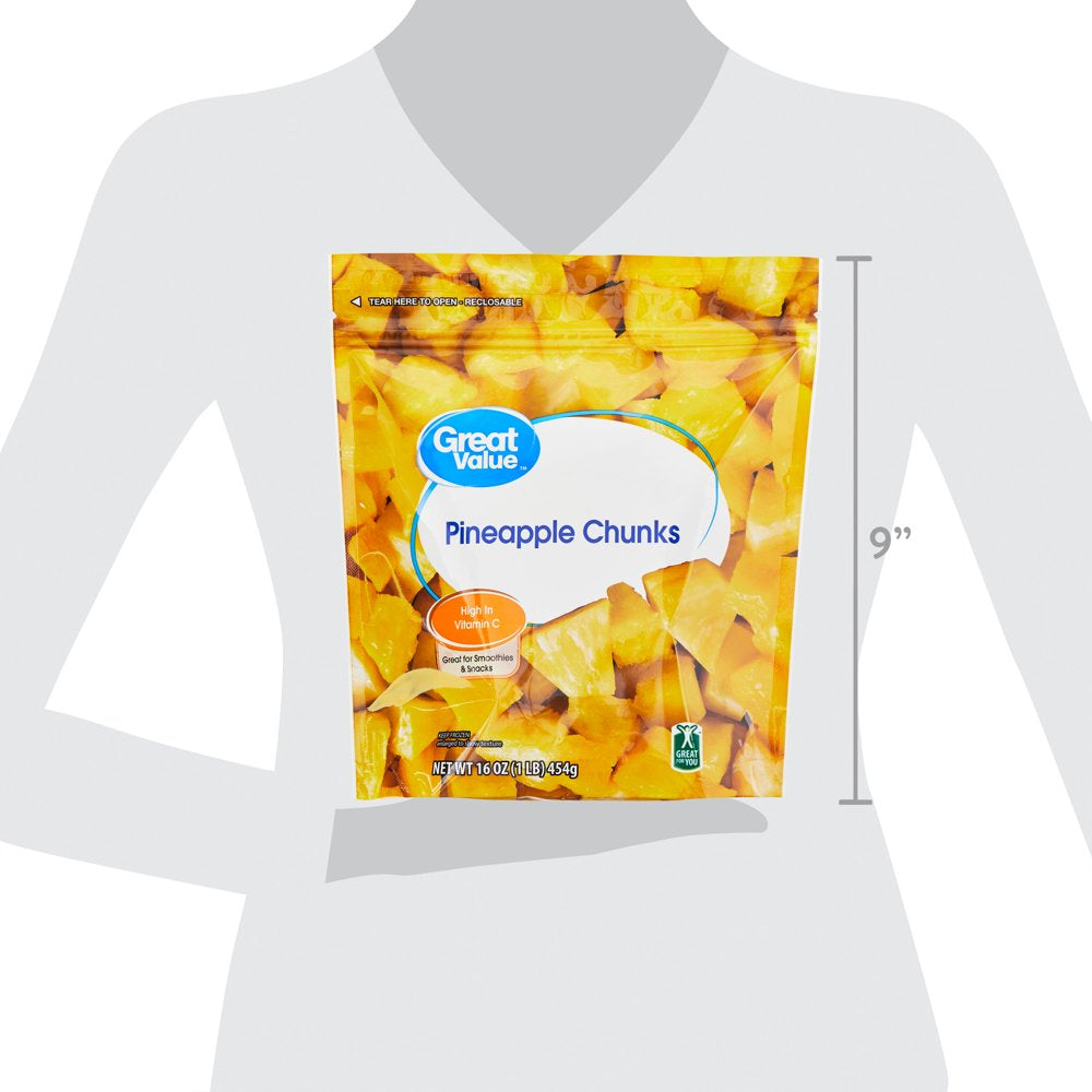 Great Value Pineapple Chunks, Frozen, 16 Oz