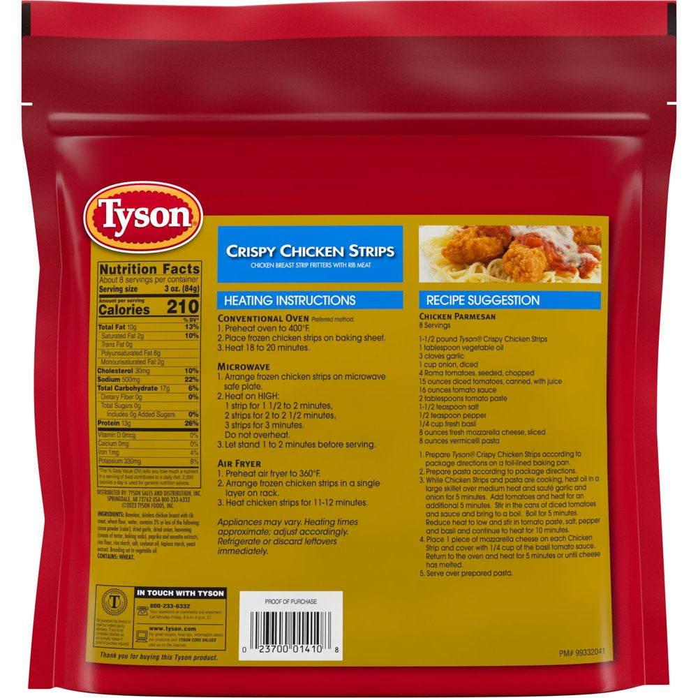 Tyson Perfectly Crispy Chicken Strips, 1.56 Lb Bag (Frozen)