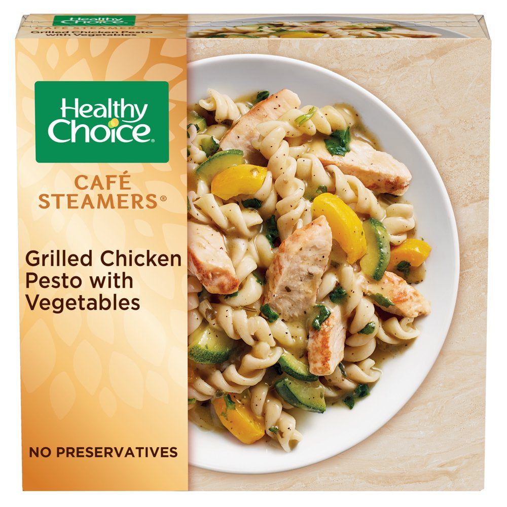 Healthy Choice Cafe Steamers Grilled Chicken Pesto with Vegetables, Frozen Meal, 9.9 Oz Bowl (Frozen)