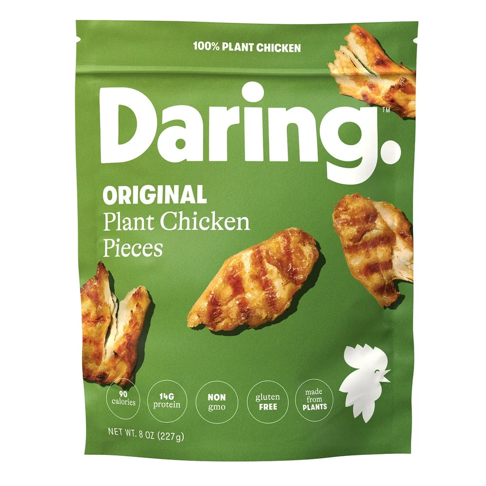 Daring Plant-Based Frozen Original Chicken Breast Pieces, Vegan, 8 Oz, 27 Ct