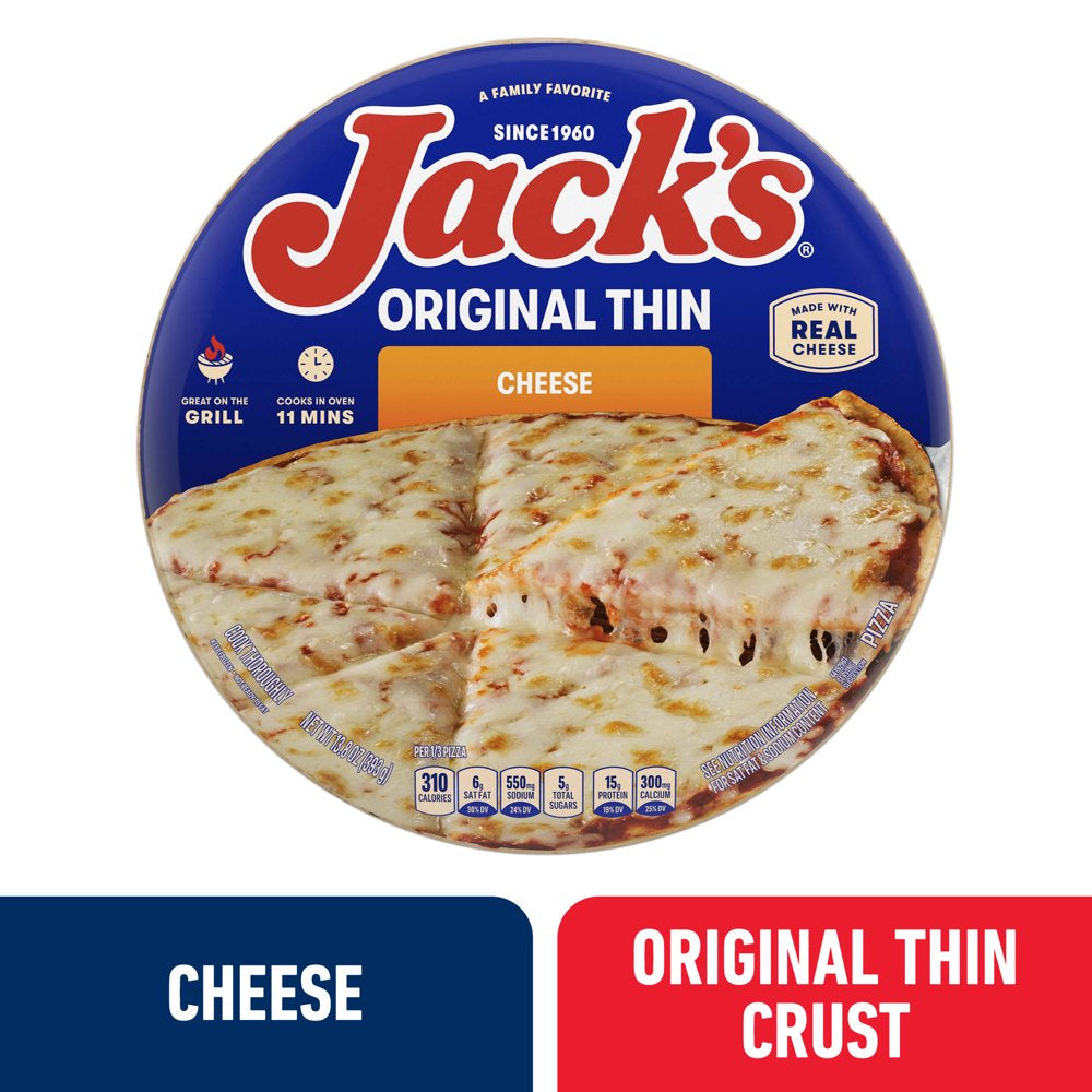 Jack'S Frozen Pizza, Cheese Thin Crust Pizza with Marinara Sauce, 13.8 Oz (Frozen)