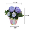 6.5" Planter with Blue Hydrangea