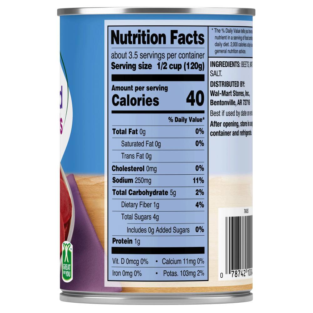 (6 Cans) Great Value Canned Sliced Beets, 15 Oz