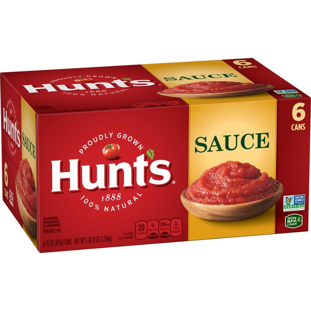 (6 Cans) Hunt'S Tomato Sauce, Tomato Sauce, 15 Oz