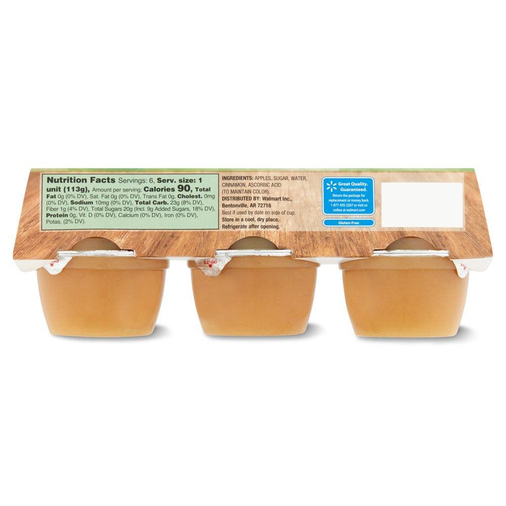 (6 Cups) Great Value Cinnamon Applesauce, 4 Oz