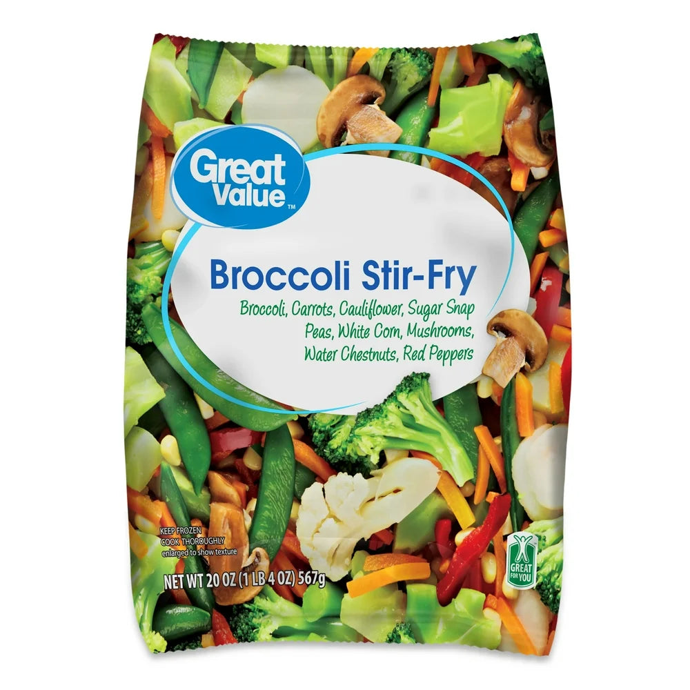 Great Value Frozen Broccoli Stir Fry, Mixed Vegetables, 20 Oz Bag