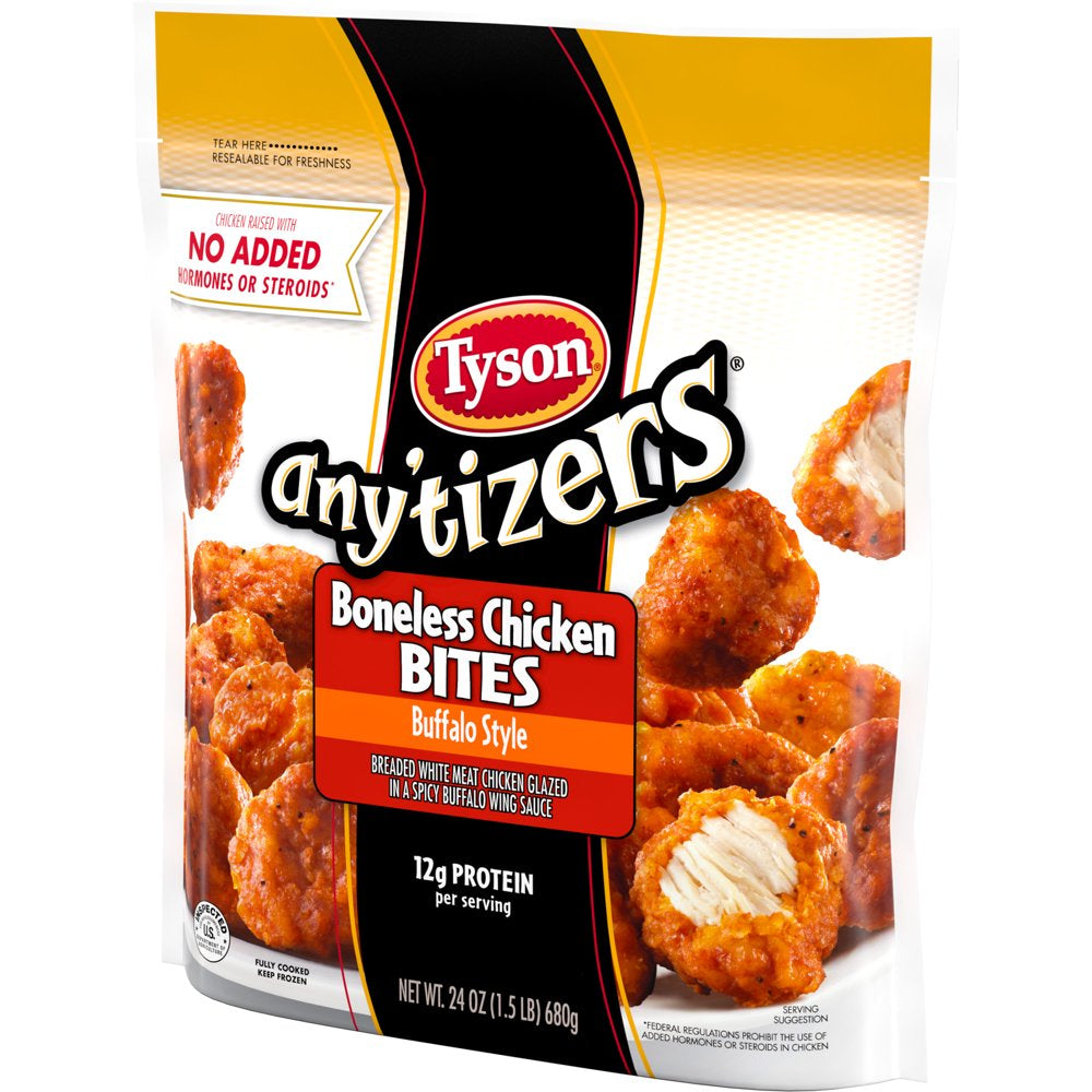 Tyson Any'Tizers Buffalo Style Boneless Chicken Bites, 1.5 Lb Bag (Frozen)