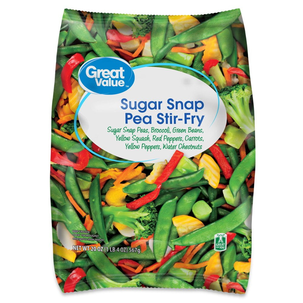 Great Value Sugar Snap Pea Stir-Fry, 20 Oz (Frozen)