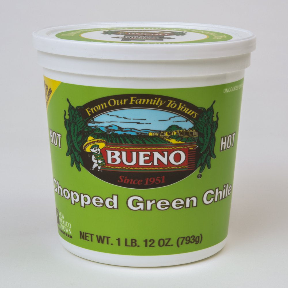 Bueno Foods Hot Chopped Green Chile, 28 Oz (Frozen)