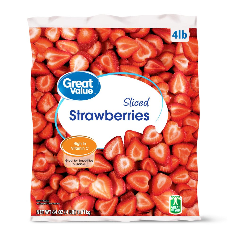 Great Value Sliced Strawberries, 64 Oz (Frozen)