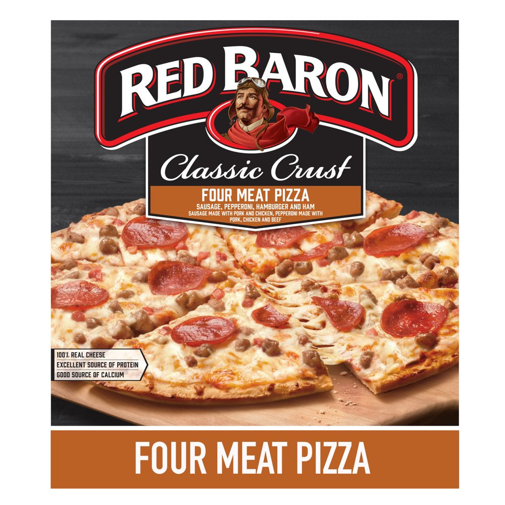 Red Baron Frozen Pizza Classic Crust Four Meat, 21.95 Oz