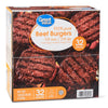 Great Value 100% Pure Beef Burgers, 75% Lean/25% Fat, 8 Lbs, 32 Count (Frozen)