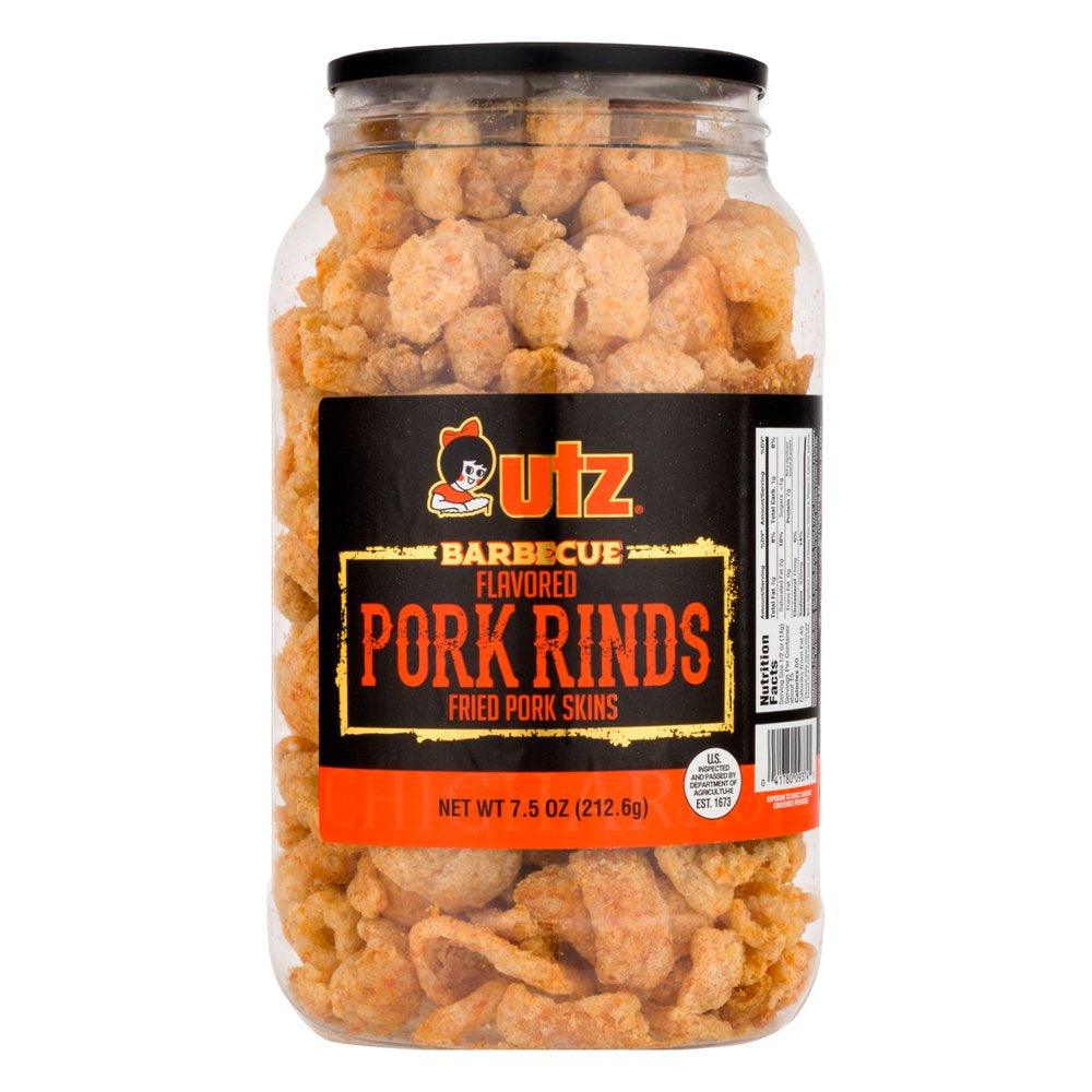 7.5 Oz Utz Barbecue Pork Rinds Barrel