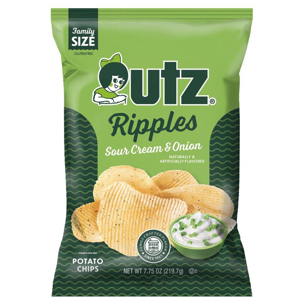 7.75 Oz Utz Ripples Sour Cream & Onion Potato Chips