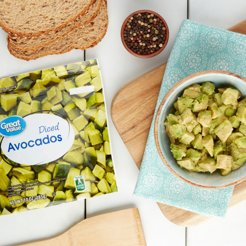 Great Value Diced Avocados, 10 Oz Bag (Frozen)