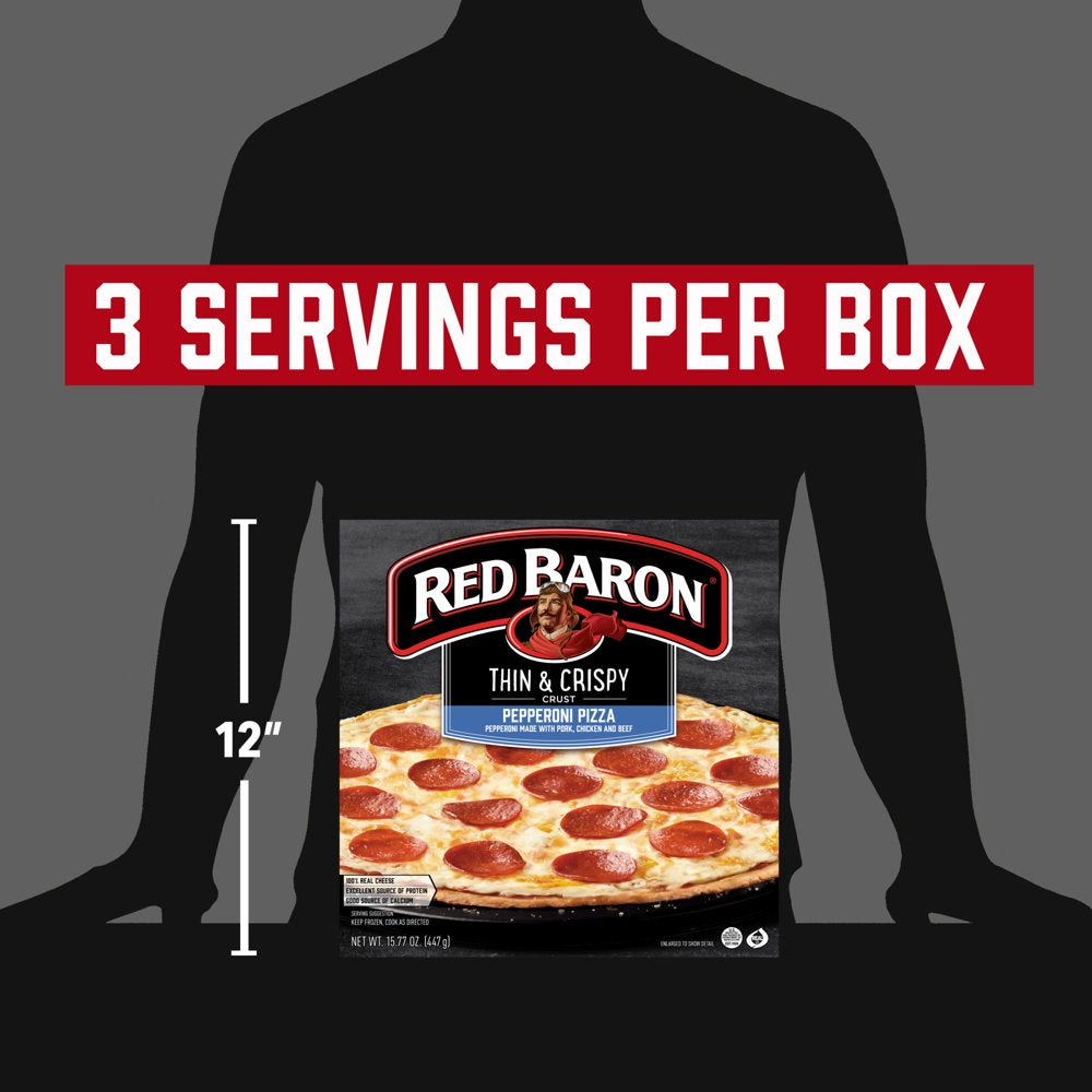 Red Baron Frozen Pizza Thin & Crispy Pepperoni, 15.78 Oz