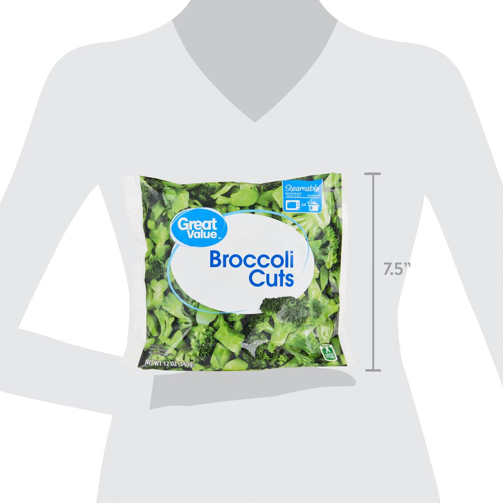 Great Value Frozen Broccoli Cuts, 12 Oz Steamable Bag