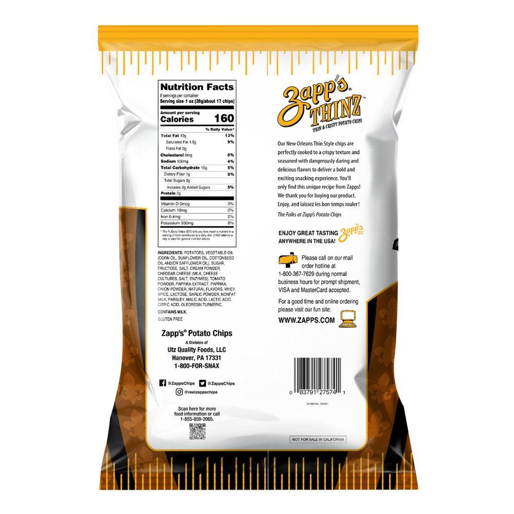 8 Oz Zapp'S Thinz New Orleans Style Bourbon St. Smokey Sweet Potato Chips