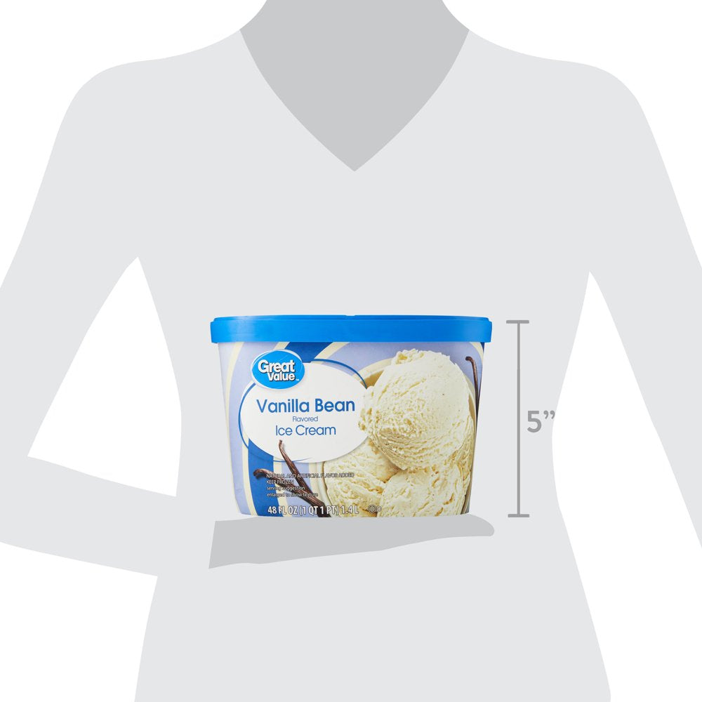 Great Value Vanilla Bean Flavored Ice Cream, 48 Fl Oz