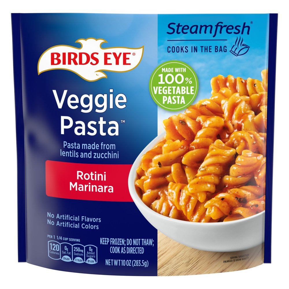 Birds Eye Veggie Pasta Rotini with Marinara Sauce, Frozen Side, 10 Oz Bag (Frozen)