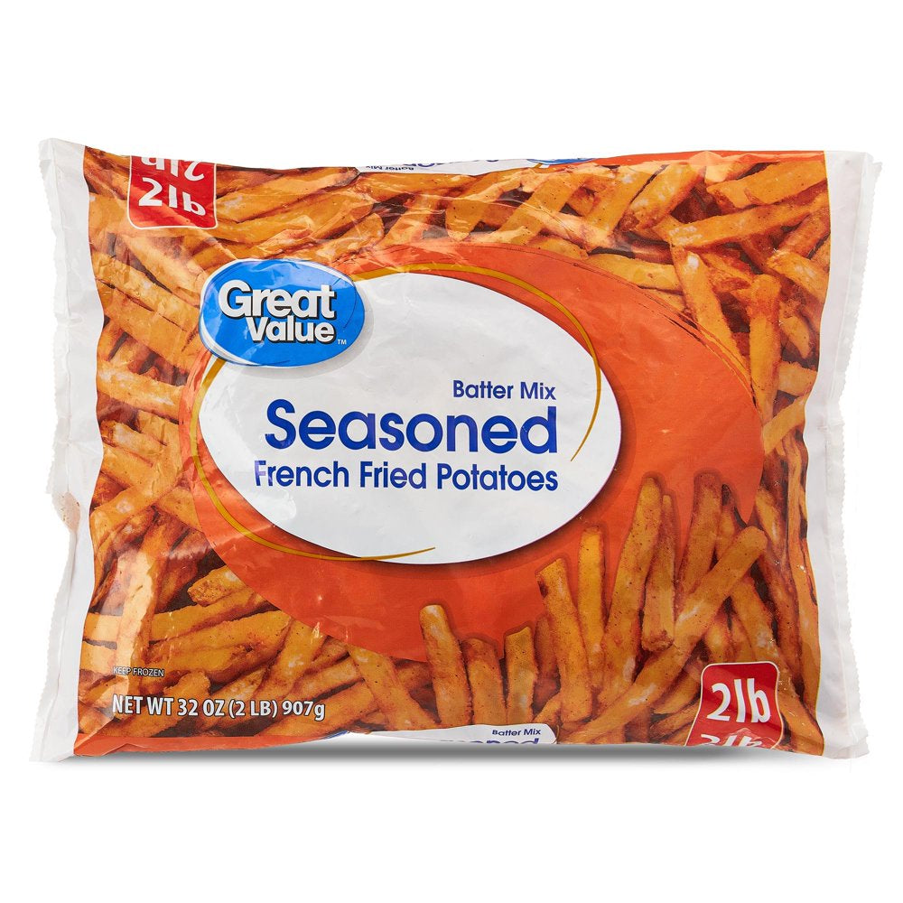 Great Value Seasoned French Fried Potatoes, 32 Oz Bag (Frozen)