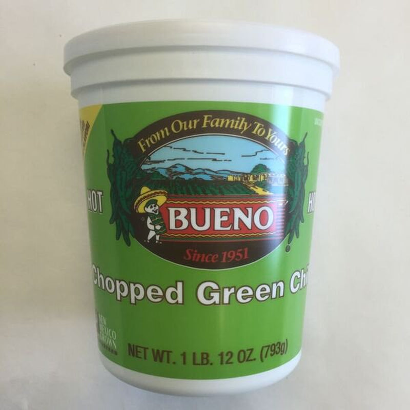 Bueno Foods Hot Chopped Green Chile, 28 Oz (Frozen)