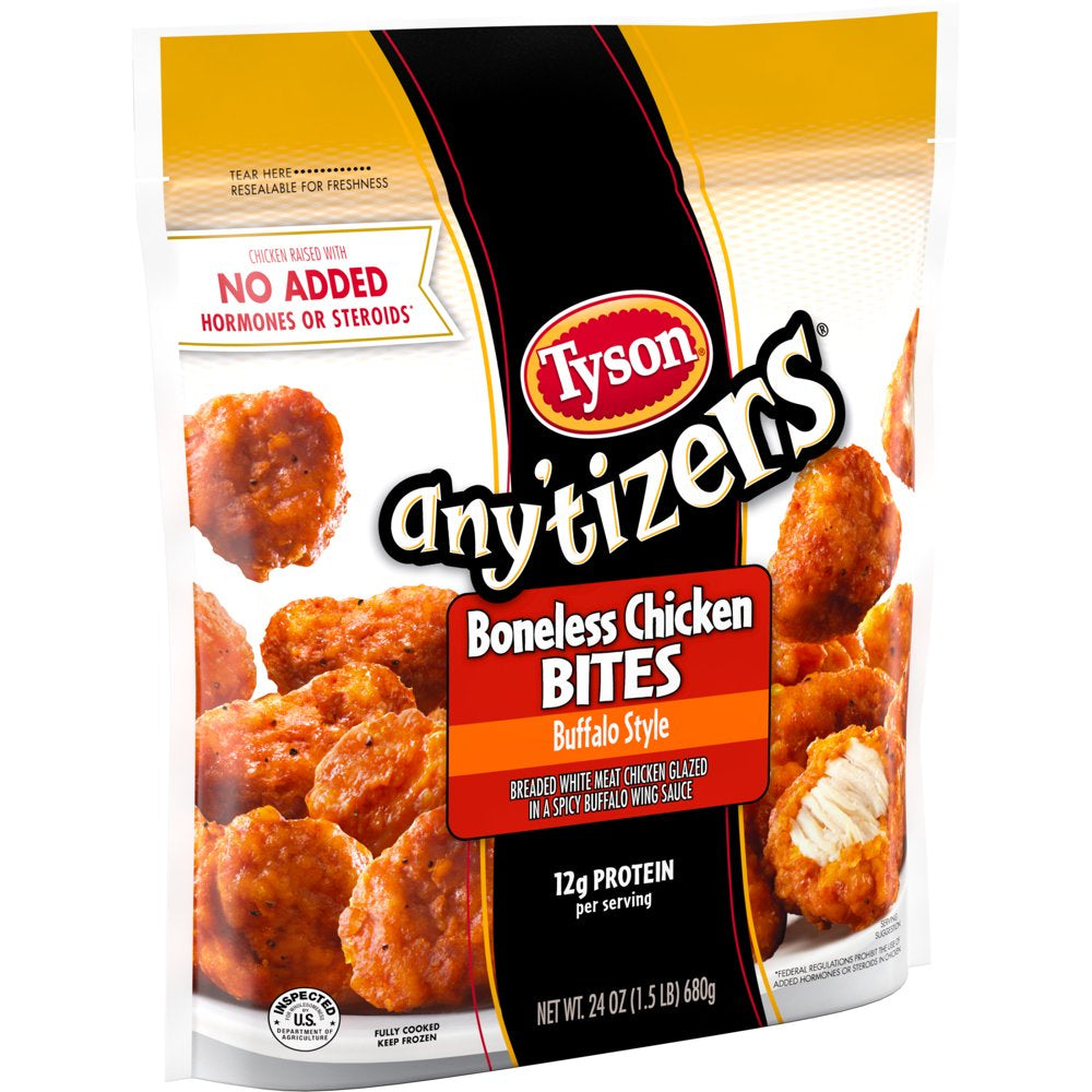 Tyson Any'Tizers Buffalo Style Boneless Chicken Bites, 1.5 Lb Bag (Frozen)