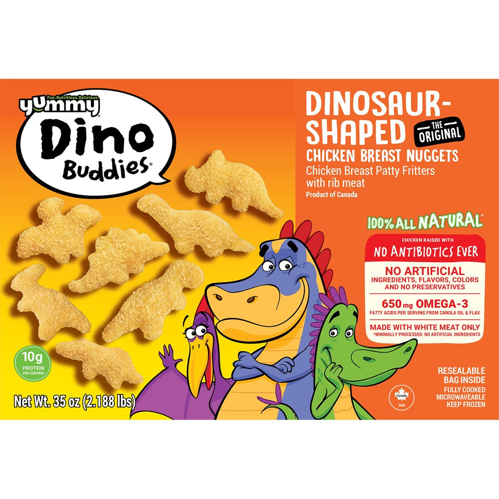 Yummy All Natural Dino Buddies Chicken Breast Nugget Meal, 35 Ounces, 10G of Protein per 89G Serving