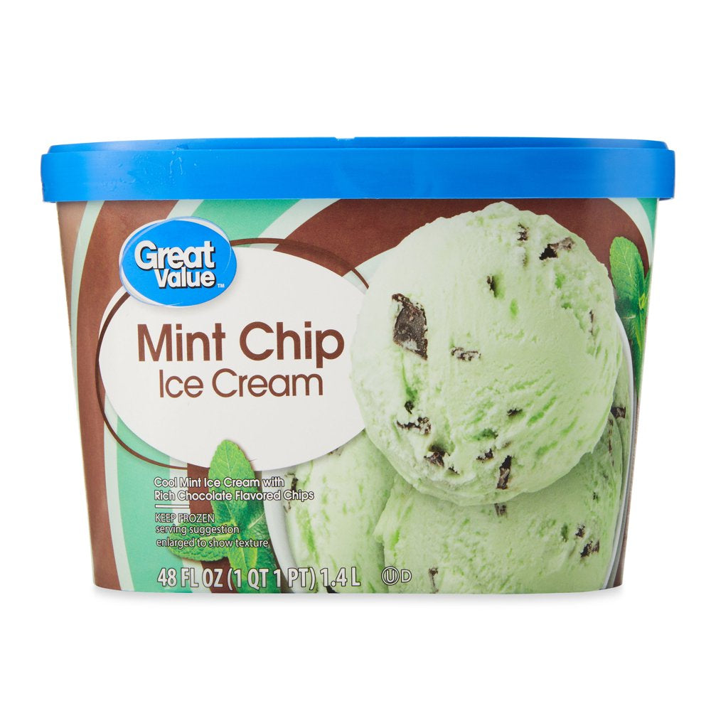 Great Value Mint Chip Ice Cream, 48 Fl Oz