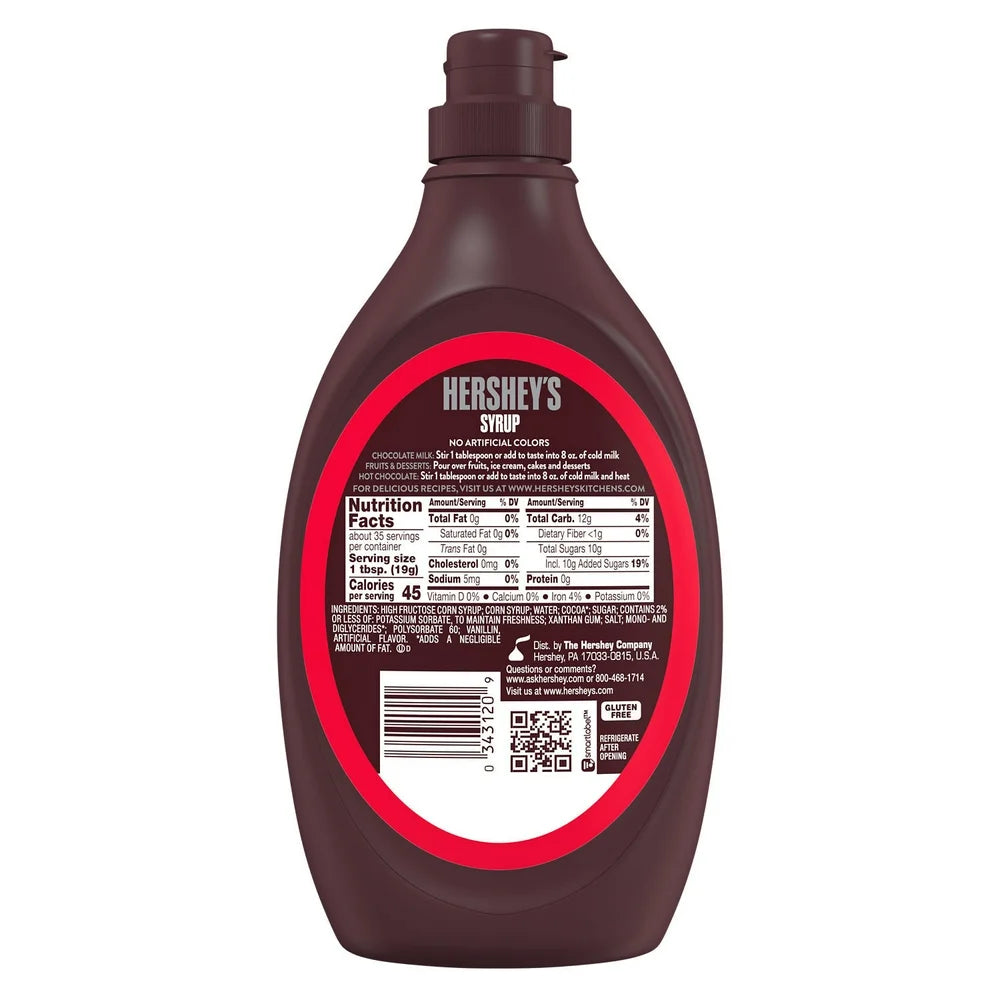 Hershey'S Chocolate Syrup, Bottle 24 Oz