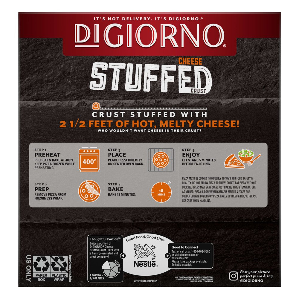 Digiorno Frozen Pizza, Five Cheese Stuffed Cheese Crust Pizza with Marinara Sauce, 22.2 Oz (Frozen)