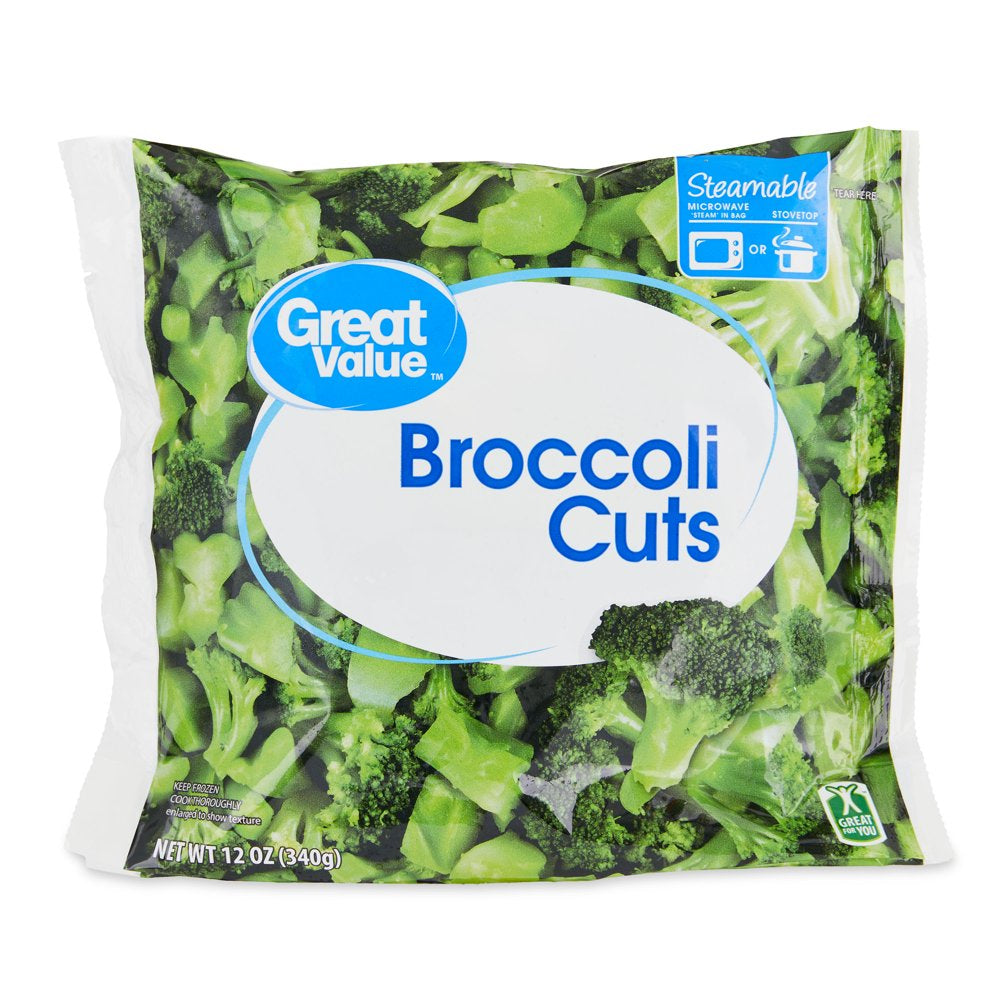 Great Value Frozen Broccoli Cuts, 12 Oz Steamable Bag