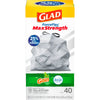 Glad Forceflex Maxstrength 13 Gallon Tall Kitchen Drawstring Trash Bags, Gain Original, 40 Bags